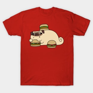 Pug Eating Burgers T-Shirt